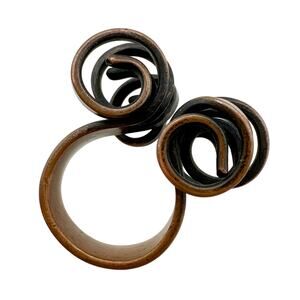 Copper Viking Hair Ring Vtg Minimalist Spiral Hand Hammered Sold Copper Sz 5.75